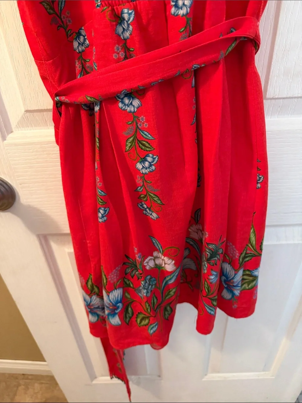 FARM Rio Red Floral Sweetheart Mini Dress